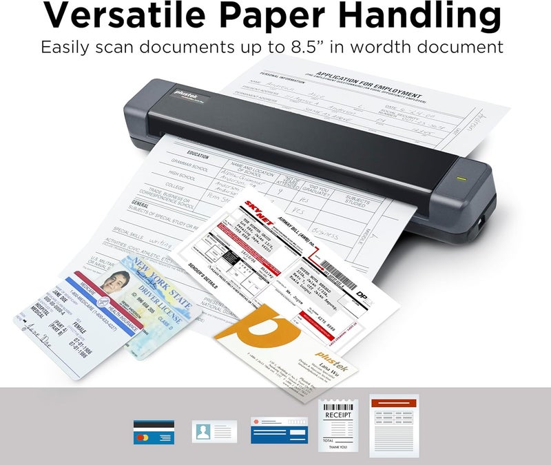 Plustek Mobile Scanner S410 Plus - Portable Sheet-Fed Document Scanner - for Windows 7 / 8 / 10 / 11, Featuring Button-Free Scanning with Included OCR Software - Image 4